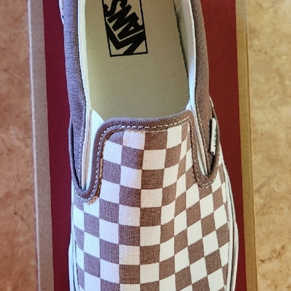 Mens Vans Grey Checkered Slip-On Shoes Nwt In Box Size 11 Free Shipping - Picture 3 of 7